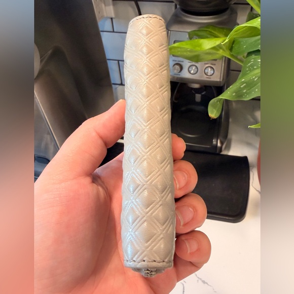 Tory Burch Taupe Leather Zip Coin Pouch - Picture 4 of 7